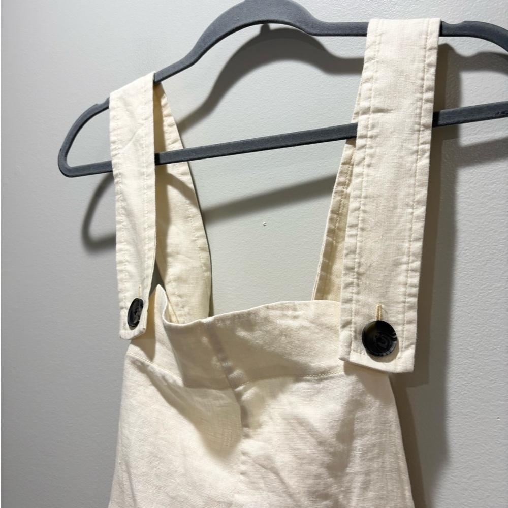 Everlane NEW Women's Off-White Apron Linen Tank Top Crisscross Back Size 6 - Picture 5 of 8